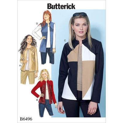 Butterick Pattern B6496 Misses Jackets and Vests with Contrast and Seam Variations 6496 Image 1 From Patternsandplains.com