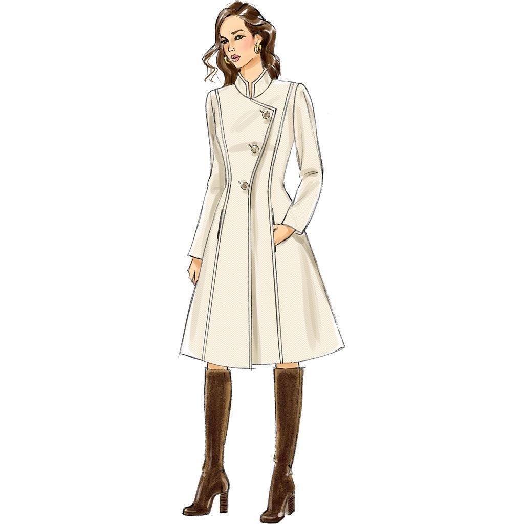 Butterick Pattern B6497 Misses Misses Petite Jacket and Coats with Asymmetrical Front and Collar Variations 6497 Image 4 From Patternsandplains.com