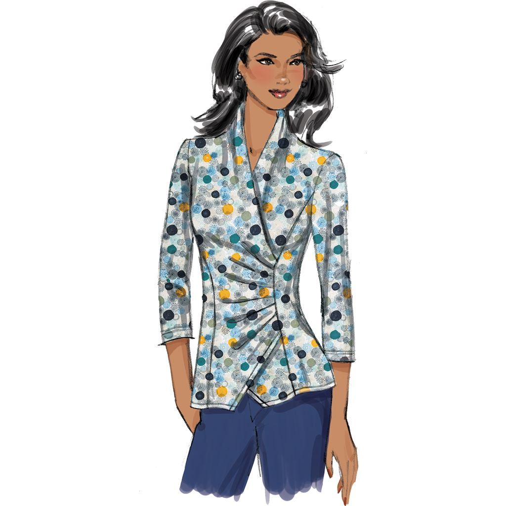 Butterick Pattern B6517 Misses Top with Pleat and Options 6517 Image 4 From Patternsandplains.com