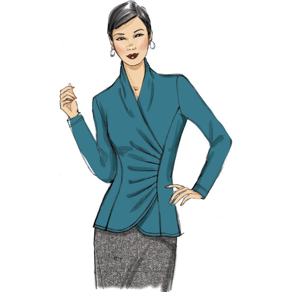 Butterick Pattern B6517 Misses Top with Pleat and Options 6517 Image 5 From Patternsandplains.com