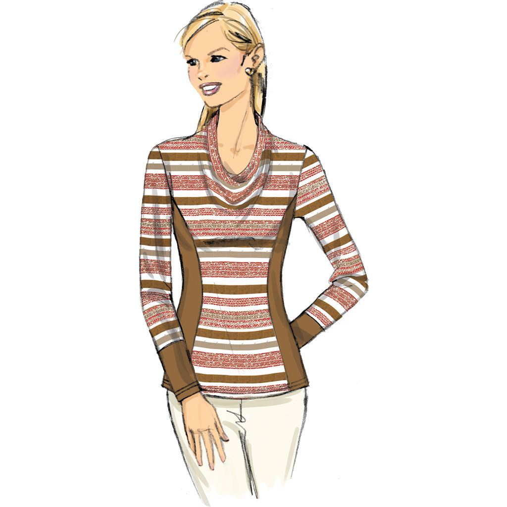 Butterick Pattern B6517 Misses Top with Pleat and Options 6517 Image 6 From Patternsandplains.com