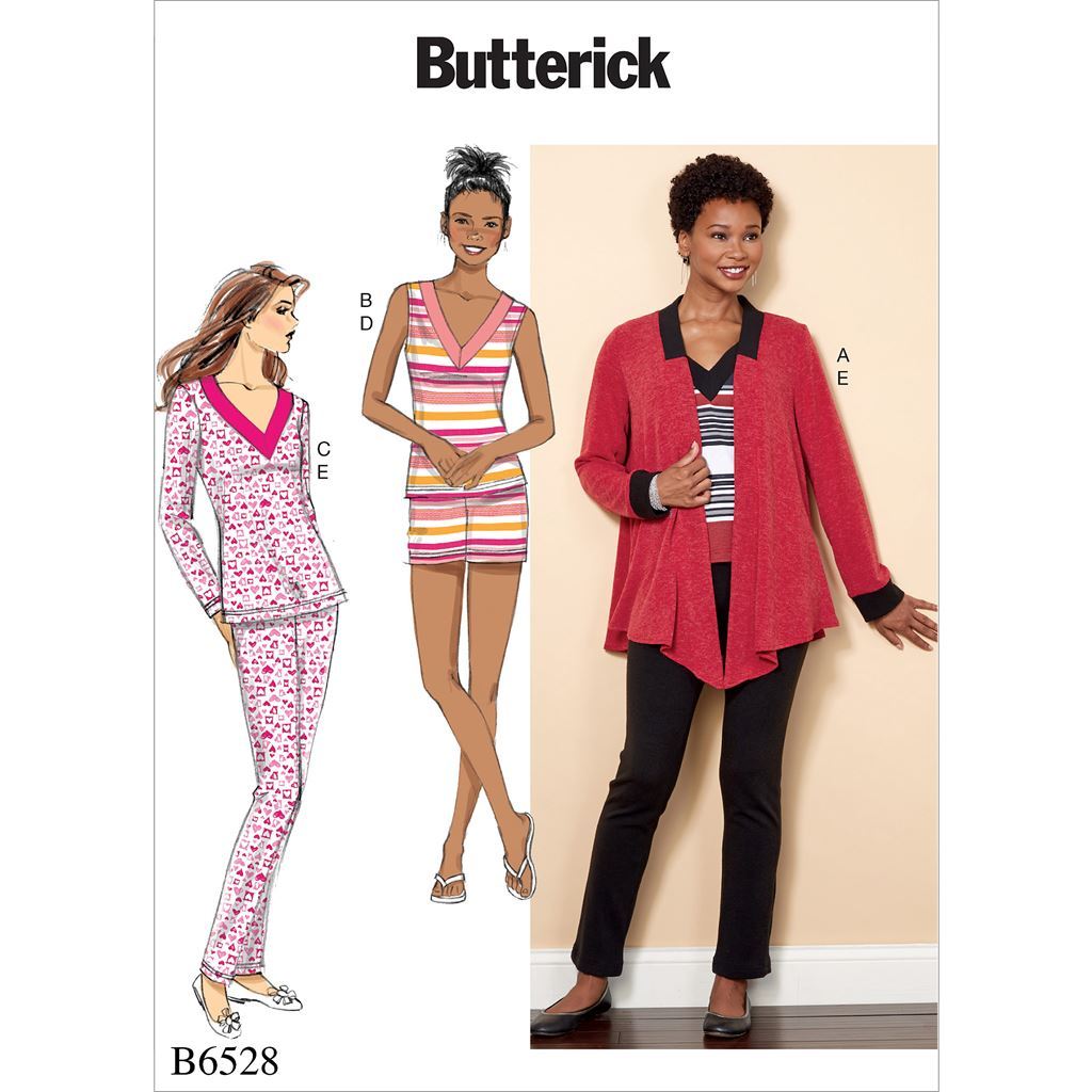 Butterick Pattern B6528 Misses Knit Jacket Top Shorts and Pants 6528 Image 1 From Patternsandplains.com