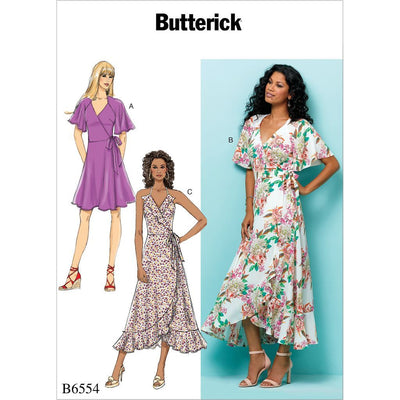 Butterick Pattern B6554 Misses Wrap Dresses 6554 Image 1 From Patternsandplains.com