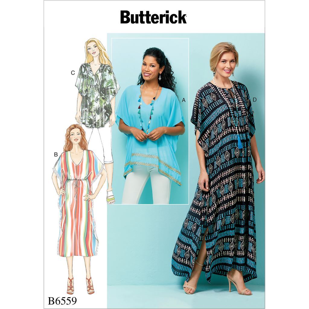 Butterick Pattern B6559 Misses Top Tunic and Caftan 6559 Image 1 From Patternsandplains.com