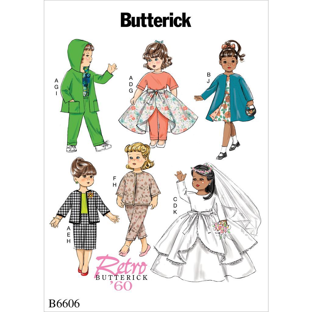 Butterick Pattern B6606 Clothes For 18 Doll 6606 Image 1 From Patternsandplains.com