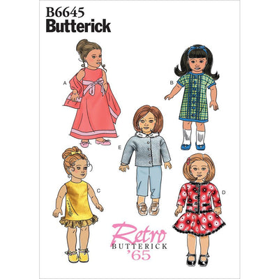 Butterick Pattern B6645 Clothes For 18 Doll 6645 Image 1 From Patternsandplains.com