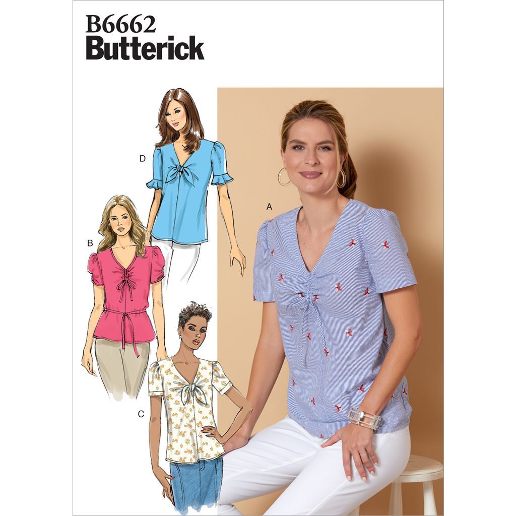 Butterick Pattern B6662 Misses Top and Tie 6662 Image 1 From Patternsandplains.com