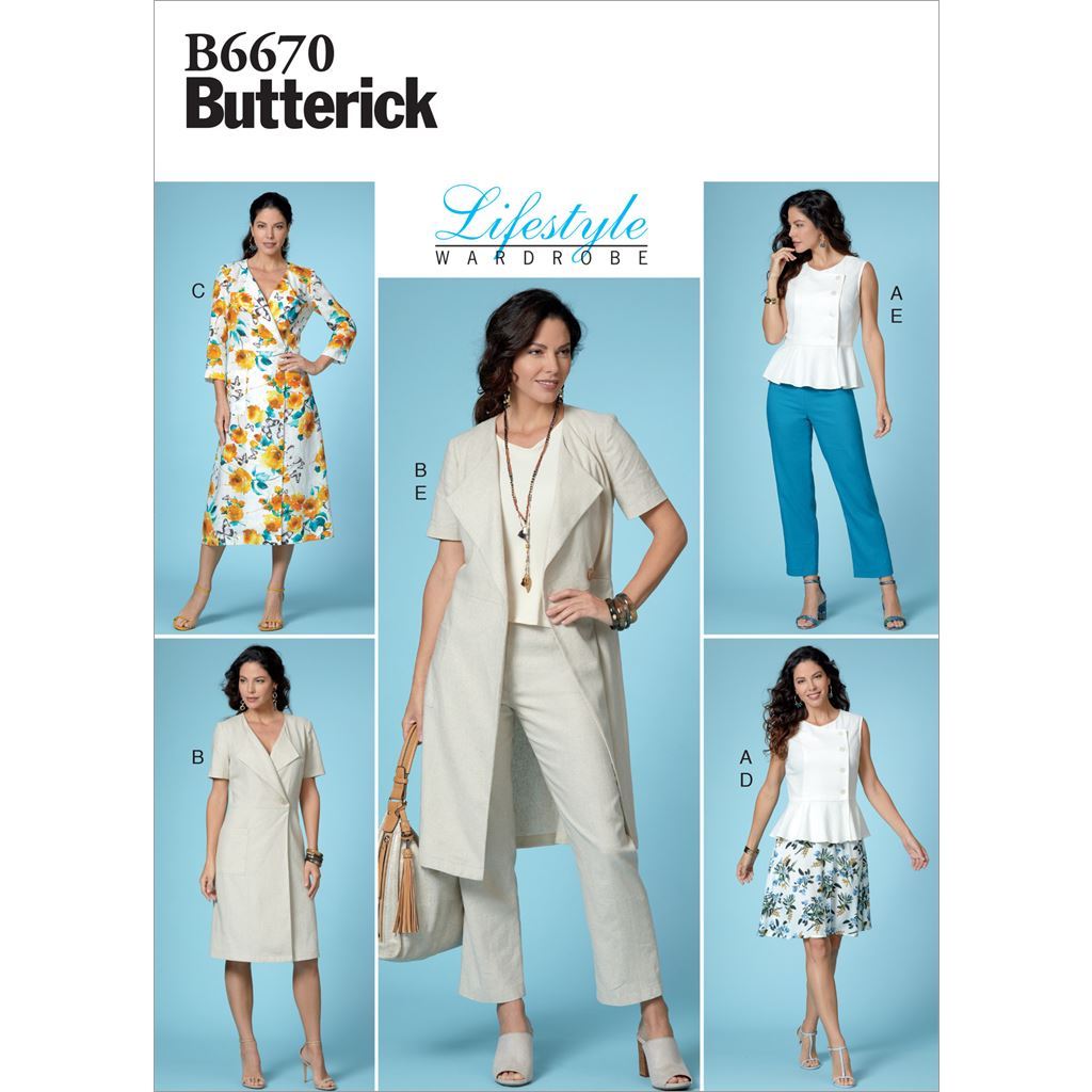 Butterick Pattern B6670 Misses Top Dress Skirt and Pants 6670 Image 1 From Patternsandplains.com