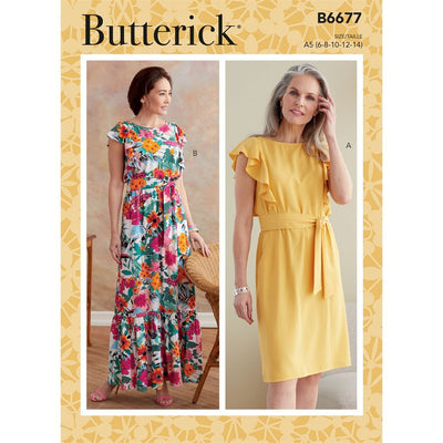 Butterick Pattern B6677 Misses Dress and Sash 6677 Image 1 From Patternsandplains.com