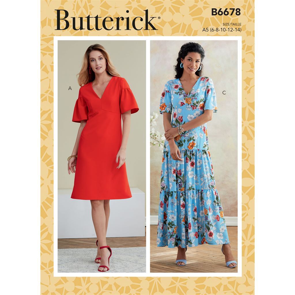 Butterick Pattern B6678 Misses' / Misses' Petite Dress 6678 - Patterns and  Plains
