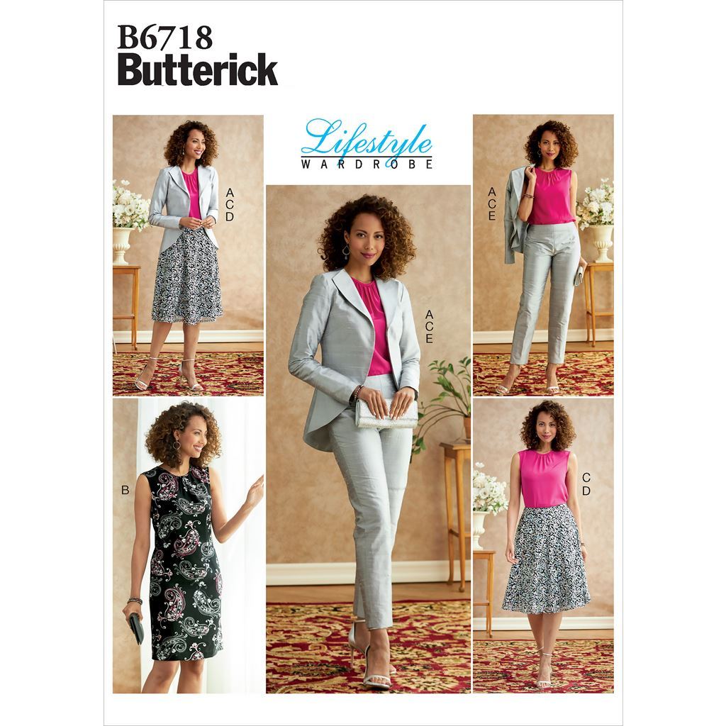 Butterick Pattern B6718 Misses Jacket Dress Top Skirt and Pants 6718 Image 1 From Patternsandplains.com