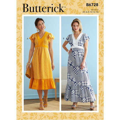 Butterick Pattern B6728 Misses Dresses 6728 Image 1 From Patternsandplains.com