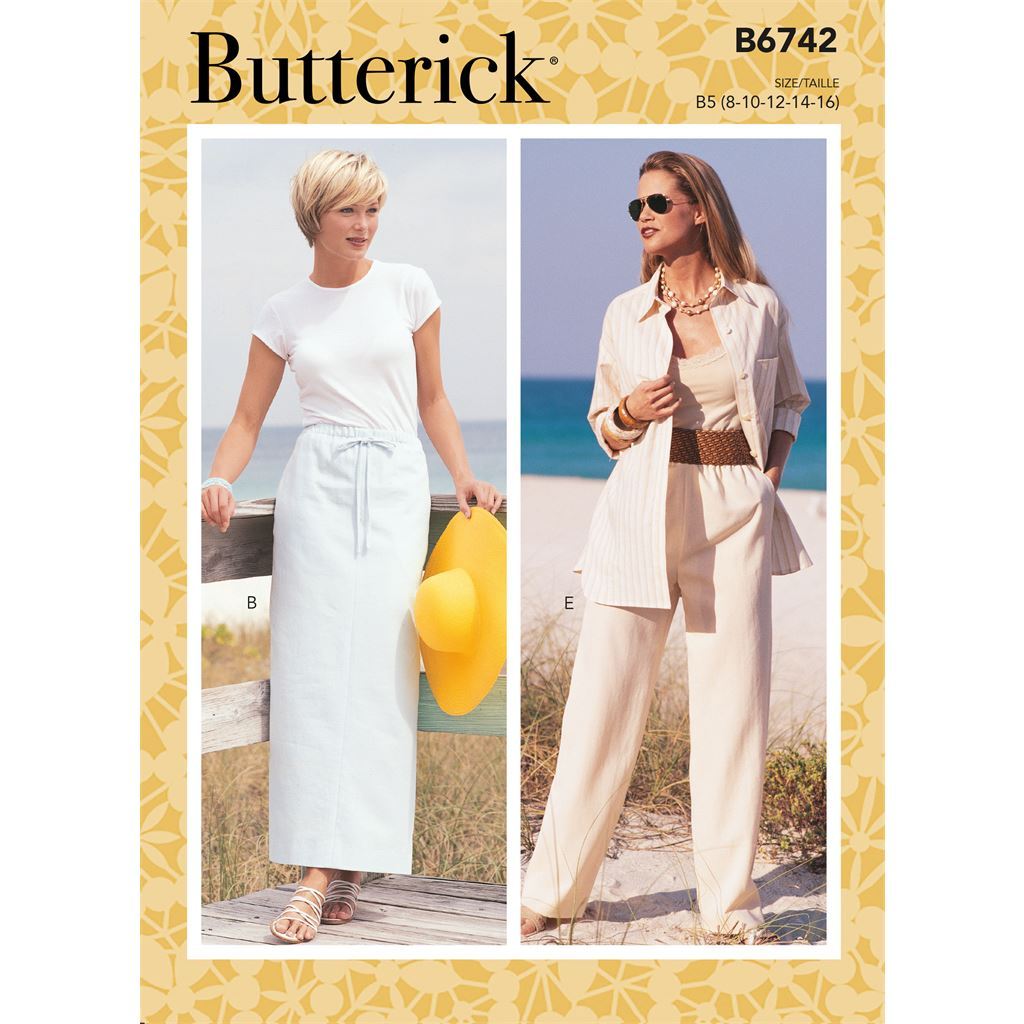 Butterick Pattern B6742 Misses Misses Petite Elastic Waist Skirts Shorts and Pants 6742 Image 1 From Patternsandplains.com