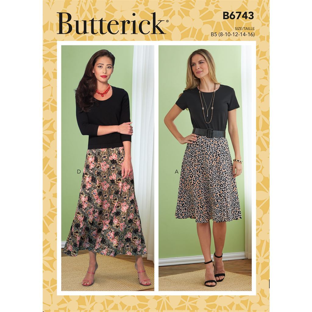 Butterick Pattern B6743 Misses Misses Petite Gored Skirts 6743 Image 1 From Patternsandplains.com
