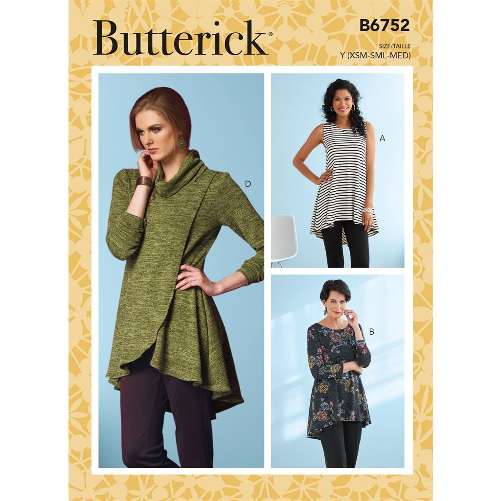 Butterick Pattern B6752 Misses Fit and Flare Knit Tunics 6752 Image 1 From Patternsandplains.com
