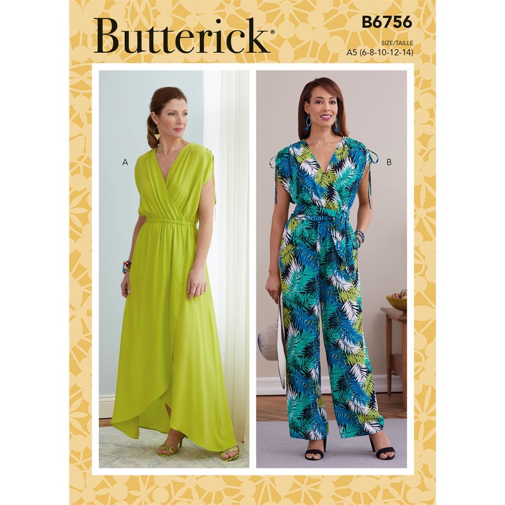 Butterick Pattern B6756 MISSES DRESS JUMPSUIT and SASH 6756 Image 1 From Patternsandplains.com
