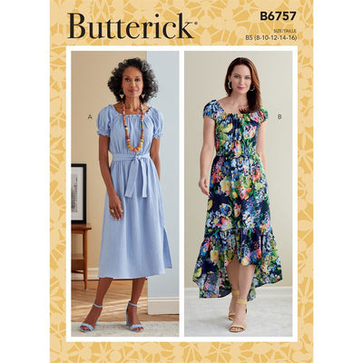 Butterick Pattern B6757 MISSES DRESS and SASH 6757 Image 1 From Patternsandplains.com