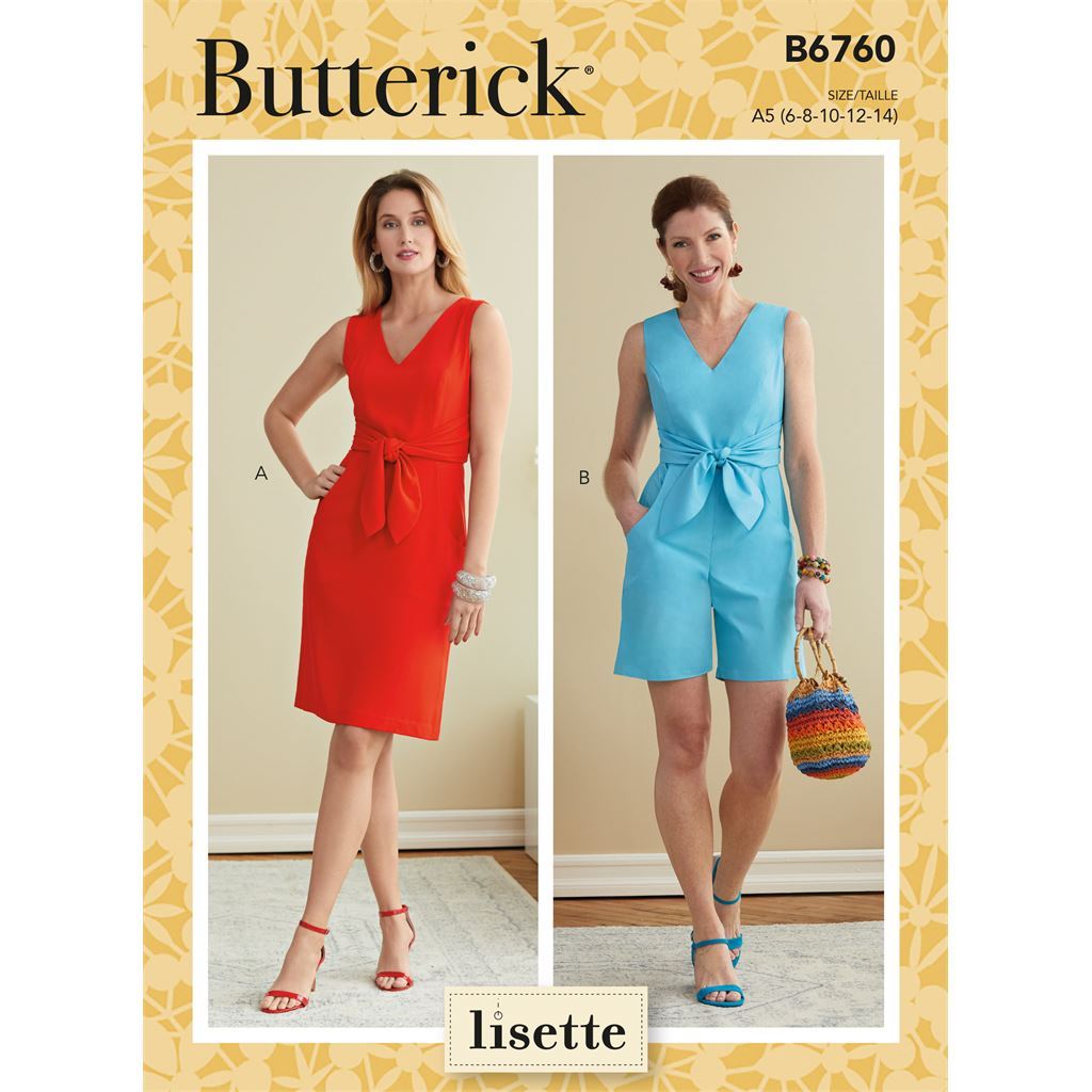 Butterick Pattern B6760 MISSES DRESS and ROMPER 6760 Image 1 From Patternsandplains.com