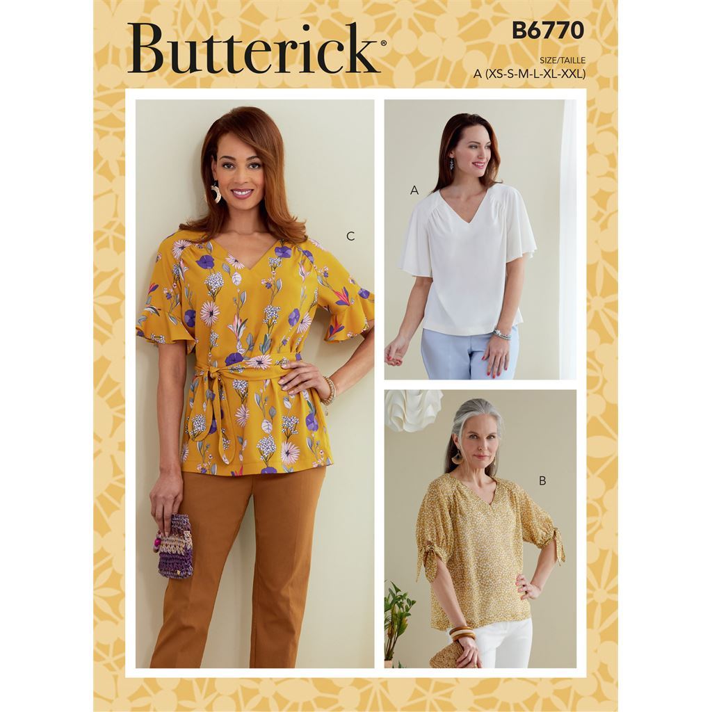 Butterick Pattern B6770 MISSES TOP and SASH 6770 Image 1 From Patternsandplains.com