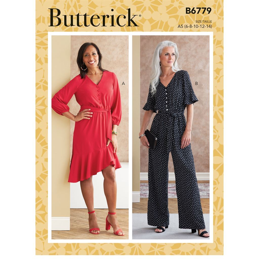 Butterick Pattern B6779 Misses Dress Jumpsuit and Sash 6779 Image 1 From Patternsandplains.com