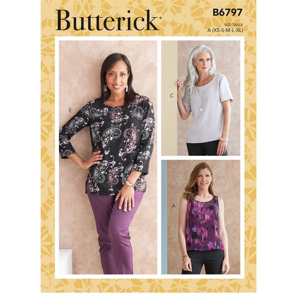 Butterick Pattern B6797 Misses and Misses Petite Scoop neck Tops 6797 Image 1 From Patternsandplains.com