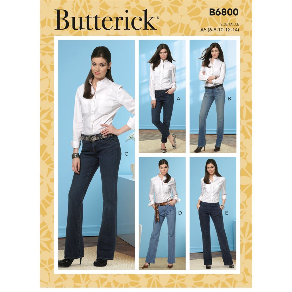 Butterick Pattern B6800 Misses Four Pocket Jeans and Trousers 6800 Image 1 From Patternsandplains.com