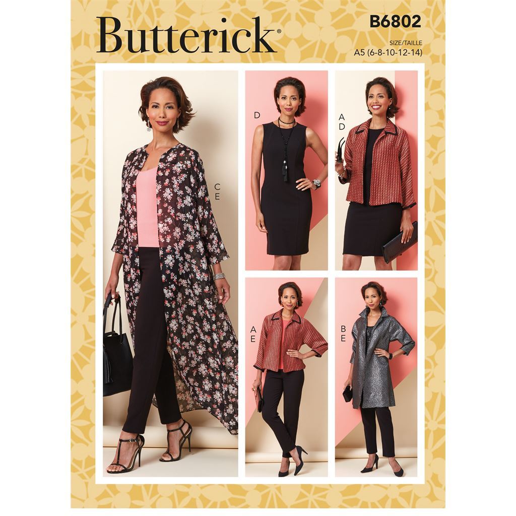 Butterick Pattern B6802 Misses Jacket Dress and Pants 6802 Image 1 From Patternsandplains.com
