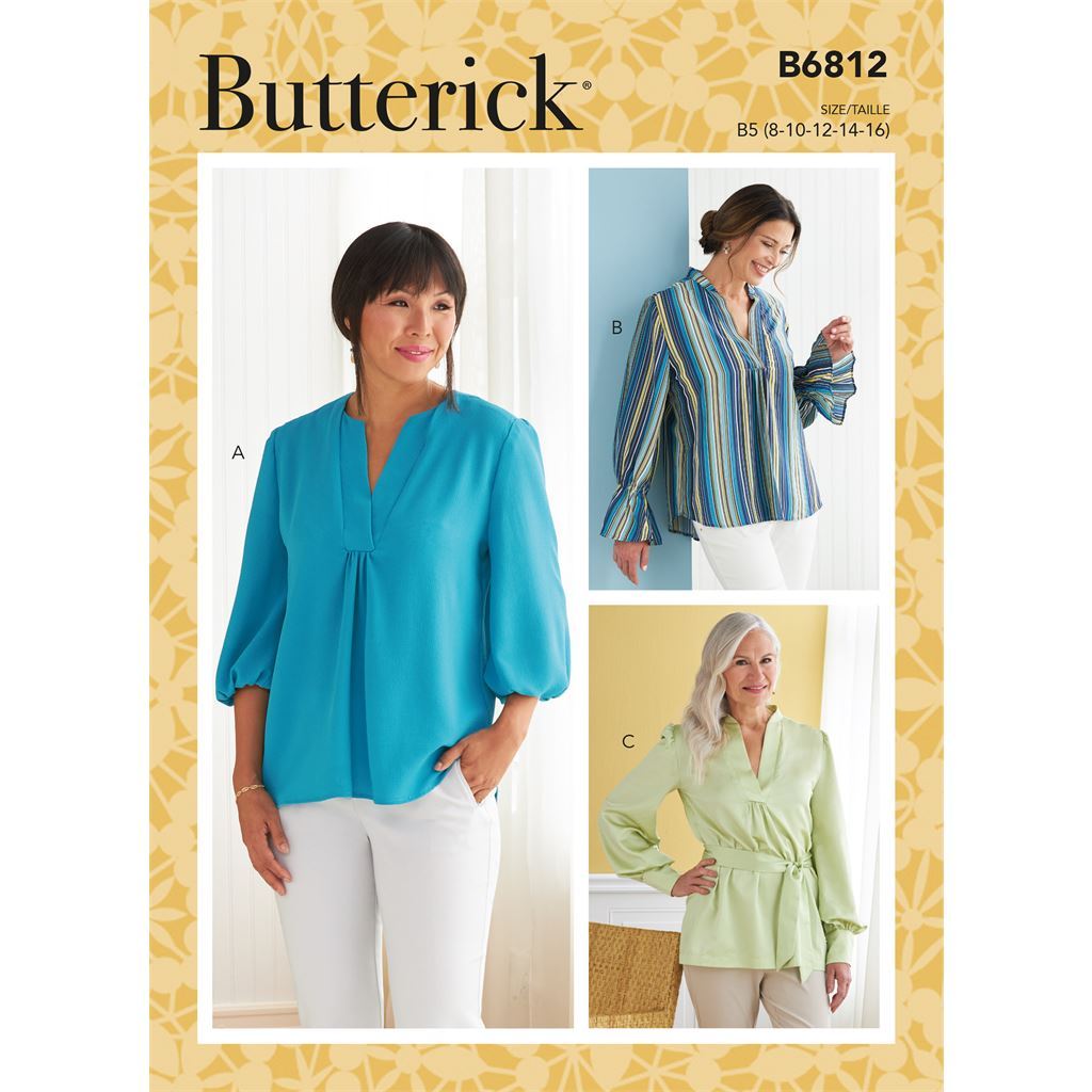 Butterick Pattern B6812 Misses Top Tunic and Sash 6812 Image 1 From Patternsandplains.com