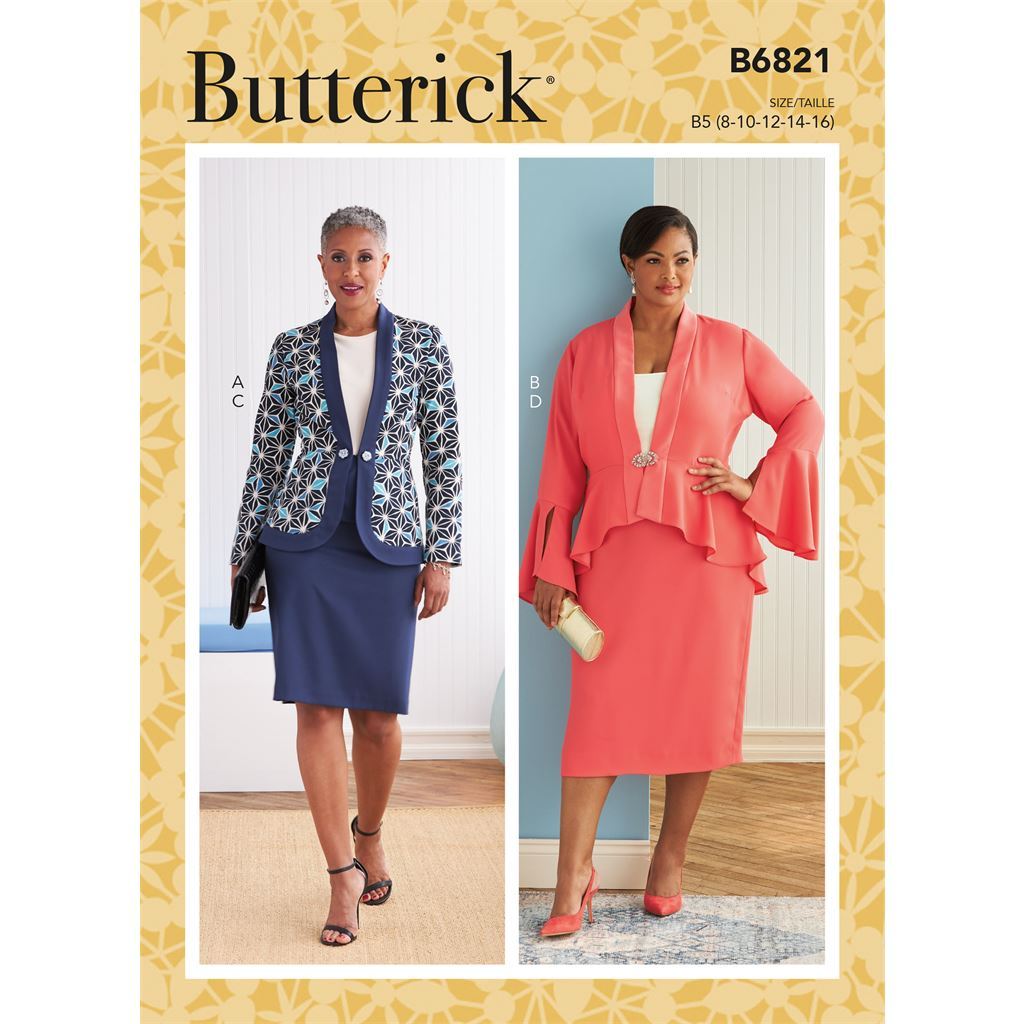 Butterick Pattern B6821 Misses and Womens Jacket and Skirt 6821 Image 1 From Patternsandplains.com
