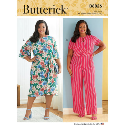 Butterick Pattern B6826 Womens Dress and Jumpsuit 6826 Image 1 From Patternsandplains.com