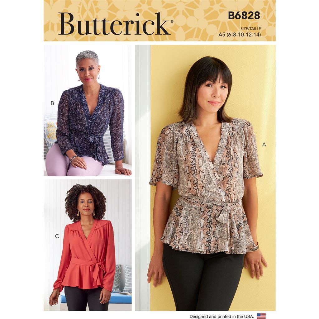 Butterick Pattern B6828 Misses Tops 6828 Image 1 From Patternsandplains.com