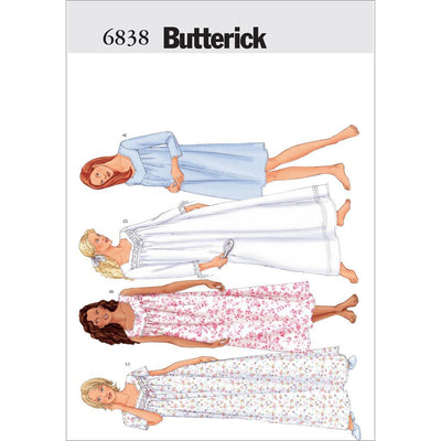 Butterick Pattern B6838 Misses Misses Petite Nightgown 6838 Image 1 From Patternsandplains.com