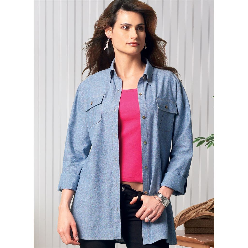 Butterick Pattern B6841 Unisex Button Down Shirts 6841 Image 4 From Patternsandplains.com