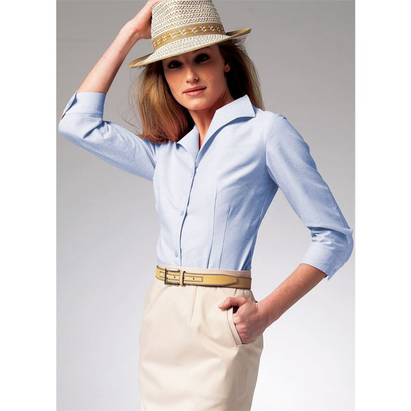 Butterick Pattern B6842 Misses' Fold-Back Collar Shirts 6842 - Patterns ...