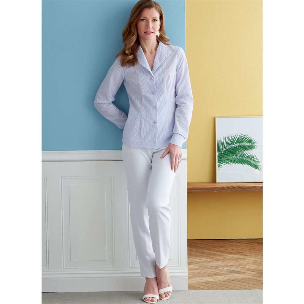 Butterick Pattern B6842 Misses' Fold-Back Collar Shirts 6842 - Patterns ...