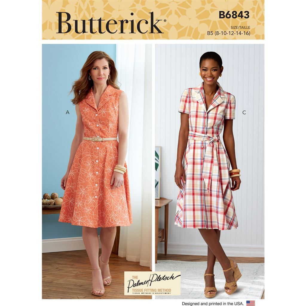Butterick Pattern B6843 Misses Shirtdresses and Sash 6843 Image 1 From Patternsandplains.com