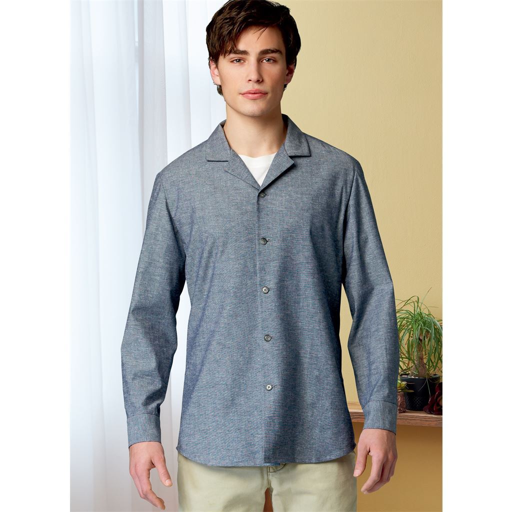 Butterick Pattern B6846 Unisex Button Down Shirts 6846 Image 3 From Patternsandplains.com
