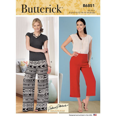 Butterick Pattern B6851 Misses No Side Seam Shorts Capris and Pants 6851 Image 1 From Patternsandplains.com