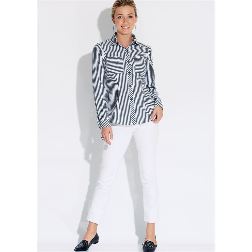 Butterick Pattern B6852 Misses Button Down Shorts With Collar Sleeve and Hem Variations 6852 Image 7 From Patternsandplains.com