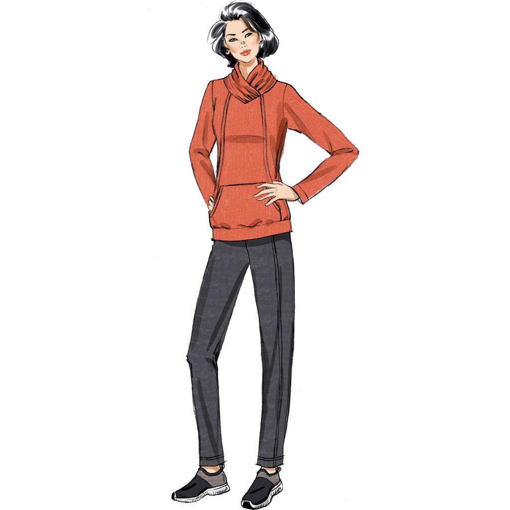 Butterick Pattern B6858 Misses Knit Dress Tops Skirt and Pants 6858 Image 4 From Patternsandplains.com