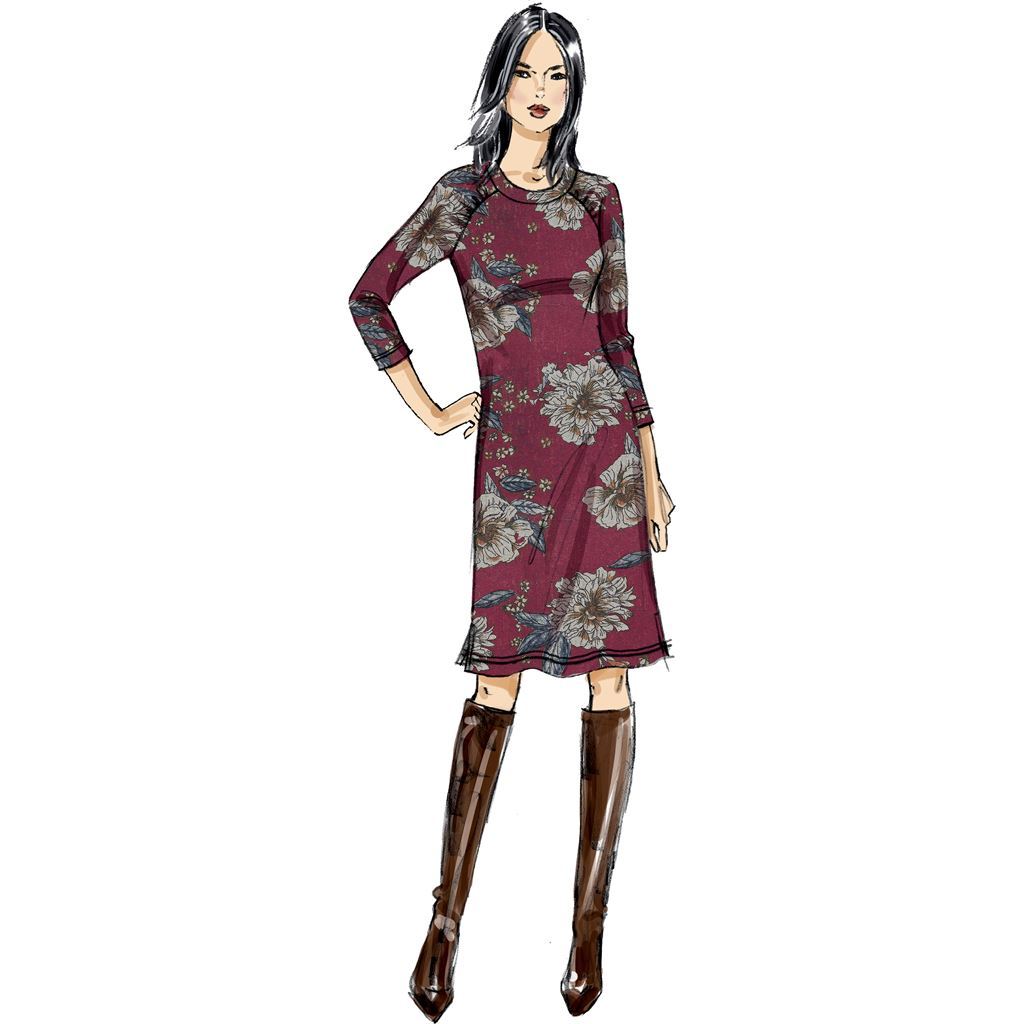 Butterick Pattern B6859 Misses Knit Dress Tops Skirt and Pants 6859 Image 3 From Patternsandplains.com