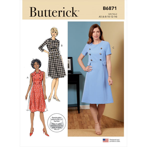 Butterich Pattern Butterick Pattern B6871 Misses' Dress 6871 - Patterns and Plains