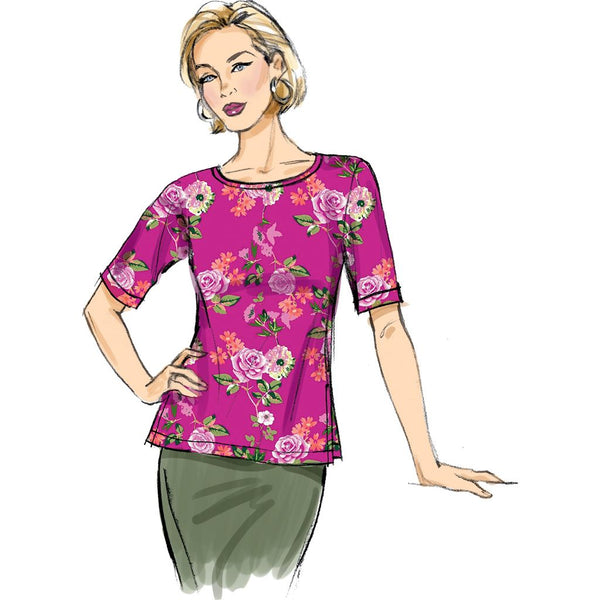 Butterick Pattern B6874 Misses' Knit Tops 6874 - Patterns And Plains