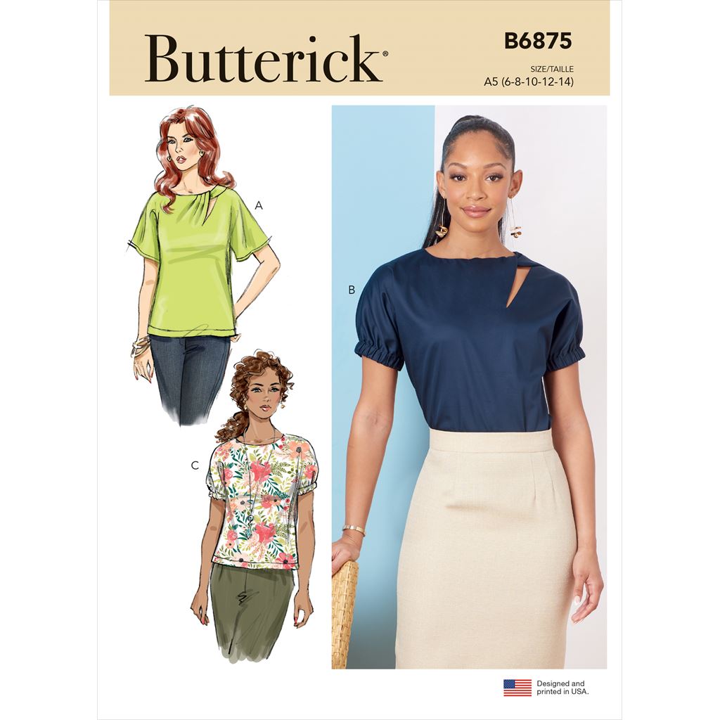 Butterick Pattern B6875 Misses Tops 6875 Image 1 From Patternsandplains.com