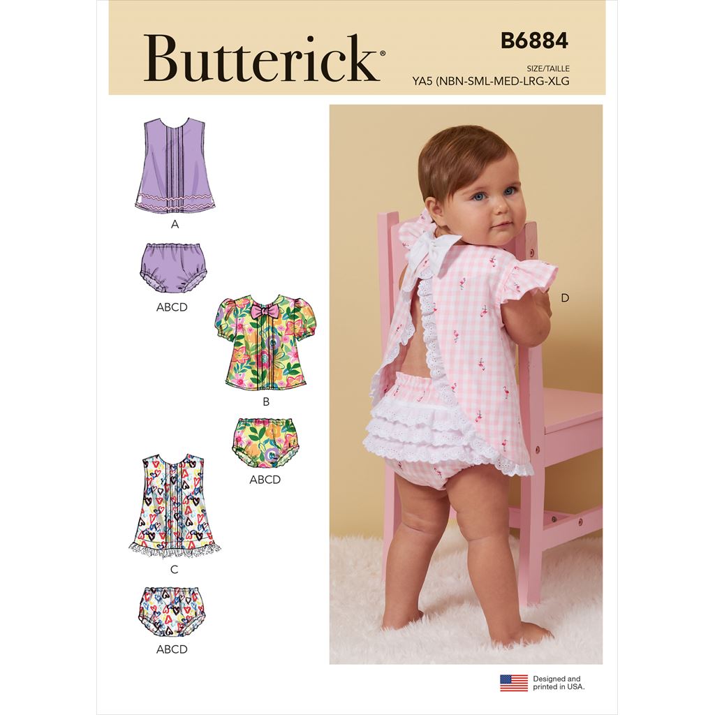 Butterick Pattern B6884 Infants Top and Panties 6884 Image 1 From Patternsandplains.com