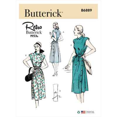 Butterick Pattern B6889 Misses Side Buttoning Dress 6889 Image 1 From Patternsandplains.com