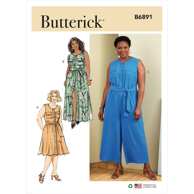 Butterick Pattern B6891 Womens Dress Jumpsuit and Sash 6891 Image 1 From Patternsandplains.com