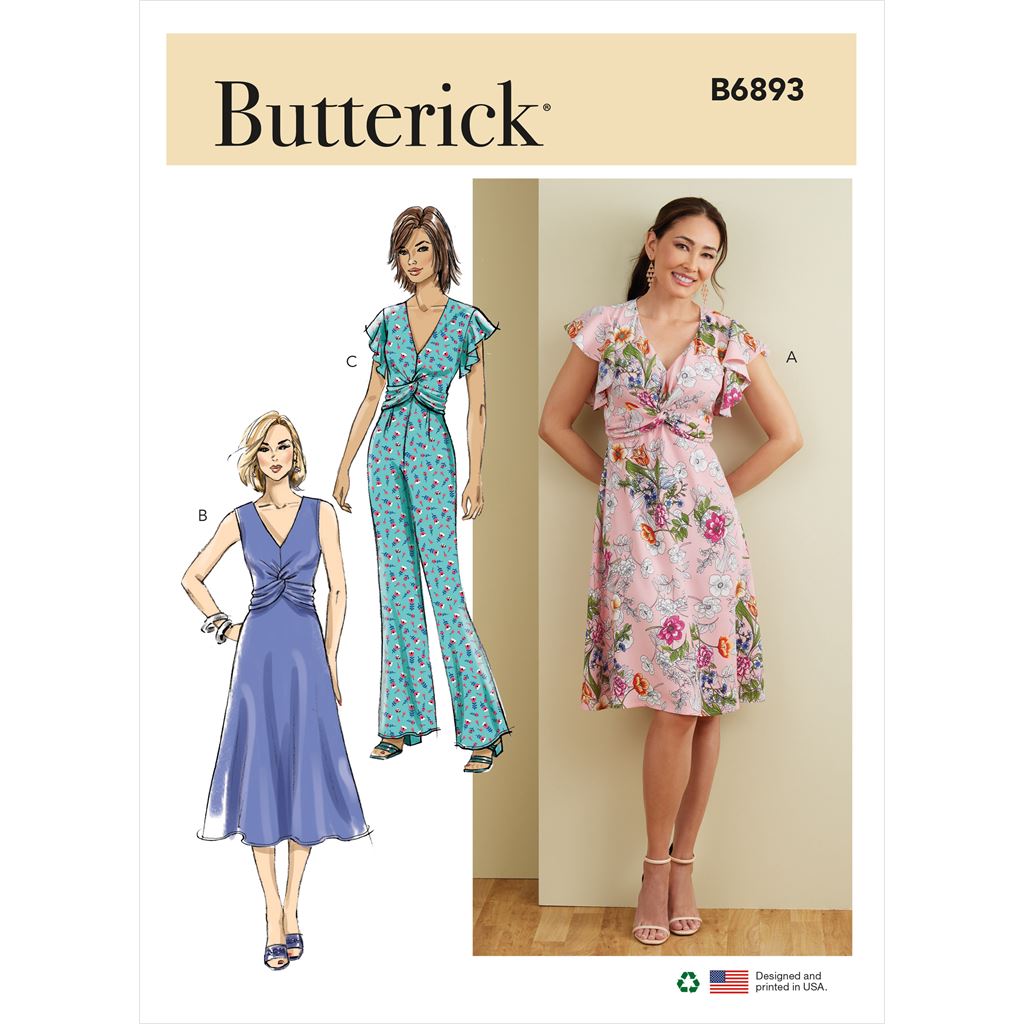 Butterick Pattern B6893 Misses Dress and Jumpsuit 6893 Image 1 From Patternsandplains.com