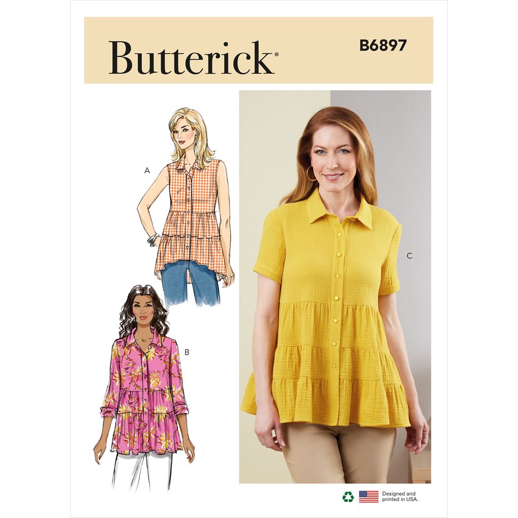 Butterick Pattern B6897 Misses Top 6897 Image 1 From Patternsandplains.com