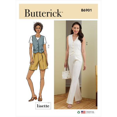 Butterick Pattern B6901 Misses Vest Pants and Shorts 6901 Image 1 From Patternsandplains.com